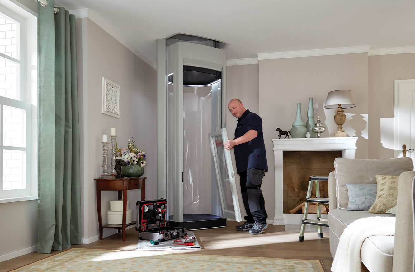 Man Installing Home Lift